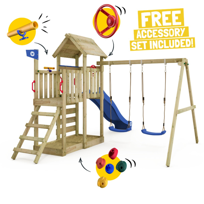 Kinderspielturm mit Holzdach MultiFlyer | Wickey.ro